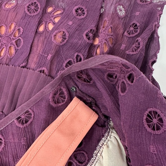 Rebecca Taylor Pinwheel Eyelet Puff Sleeve Mini Dress Size 8 ASO Kelly Ripa - Picture 11 of 16